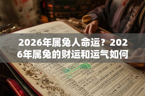 2026年属兔人命运？2026年属兔的财运和运气如何