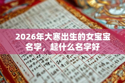 2026年大寒出生的女宝宝名字,起什么名字好 2026年大寒出生的女宝宝名字,起什么名字好