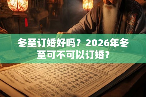 冬至订婚好吗？2026年冬至可不可以订婚？