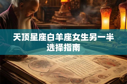 天顶星座白羊座女生另一半选择指南