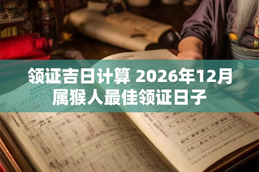 领证吉日计算 2026年12月属猴人最佳领证日子