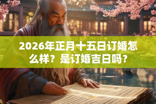 2026年正月十五日订婚怎么样?是订婚吉日吗? 2026年正月十五日订婚怎么样?是订婚吉日吗?