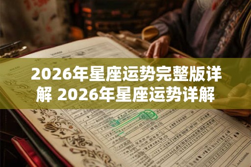 2026年星座运势完整版详解 2026年星座运势详解