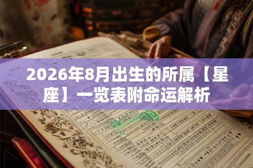 2026年8月出生的所属【星座】一览表附命运解析