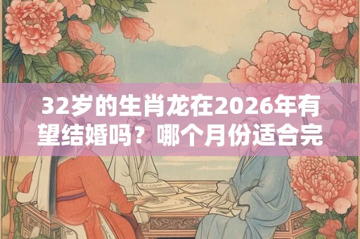 32岁的生肖龙在2026年有望结婚吗？哪个月份适合完婚？