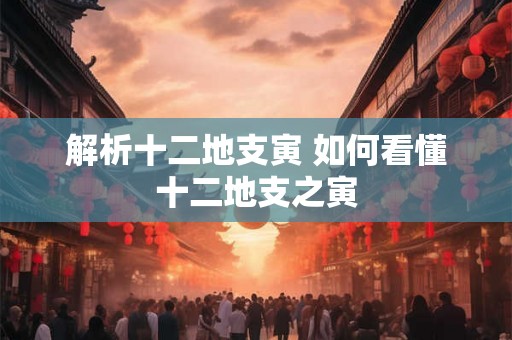 解析十二地支寅 如何看懂十二地支之寅