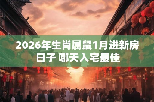 2026年生肖属鼠1月进新房日子 哪天入宅最佳