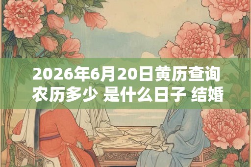 2026年6月20日黄历查询 农历多少 是什么日子 结婚吉时