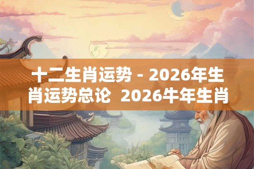十二生肖运势 - 2026年生肖运势总论  2026牛年生肖运势全解