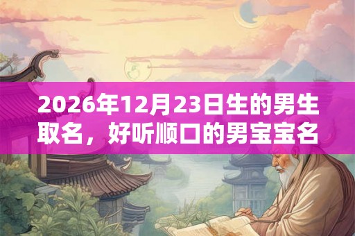 2026年12月23日生的男生取名，好听顺口的男宝宝名字