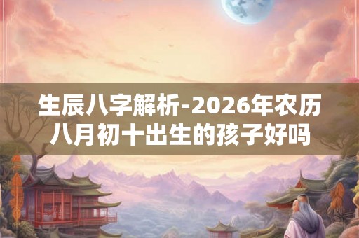 生辰八字解析-2026年农历八月初十出生的孩子好吗