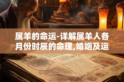 属羊的命运-详解属羊人各月份时辰的命理,婚姻及运势等