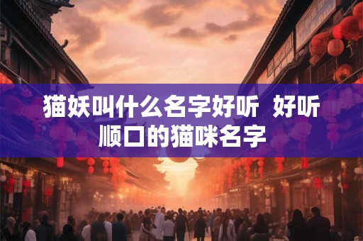 猫妖叫什么名字好听  好听顺口的猫咪名字