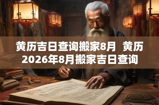 黄历吉日查询搬家8月  黄历2026年8月搬家吉日查询