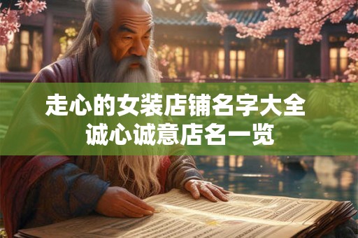 走心的女装店铺名字大全 诚心诚意店名一览 走心的女装店铺名字大全 诚心诚意店名一览