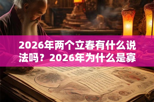 2026年两个立春有什么说法吗？2026年为什么是寡妇年？