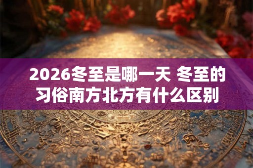 2026冬至是哪一天 冬至的习俗南方北方有什么区别 2026冬至是哪一天 冬至的习俗南方北方有什么区别