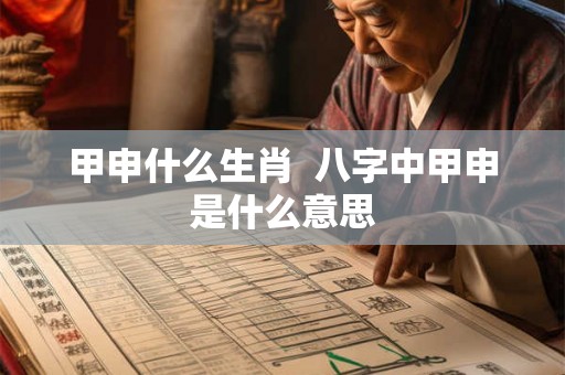 甲申什么生肖  八字中甲申是什么意思