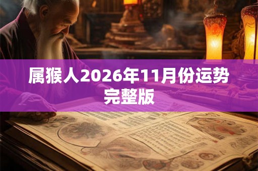属猴人2026年11月份运势完整版