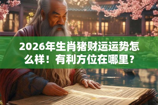2026年生肖猪财运运势怎么样！有利方位在哪里？