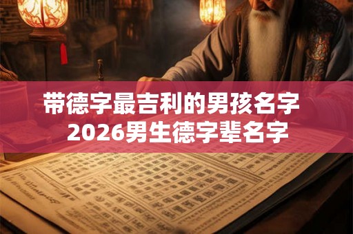 带德字最吉利的男孩名字  2026男生德字辈名字
