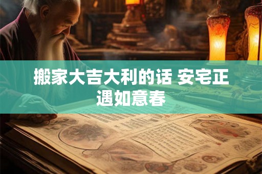 搬家大吉大利的话 安宅正遇如意春