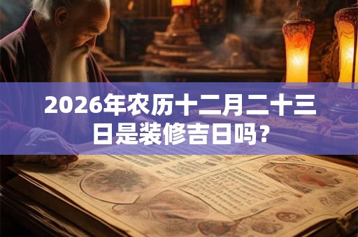 2026年农历十二月二十三日是装修吉日吗？