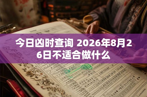 今日凶时查询 2026年8月26日不适合做什么