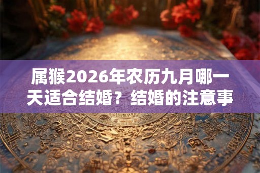 属猴2026年农历九月哪一天适合结婚？结婚的注意事项？