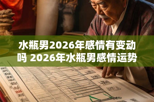 水瓶男2026年感情有变动吗 2026年水瓶男感情运势