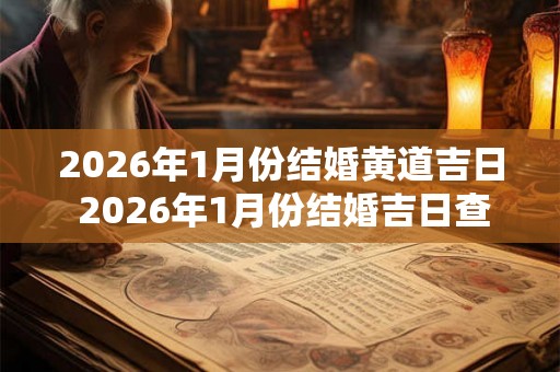 2026年1月份结婚黄道吉日 2026年1月份结婚吉日查询