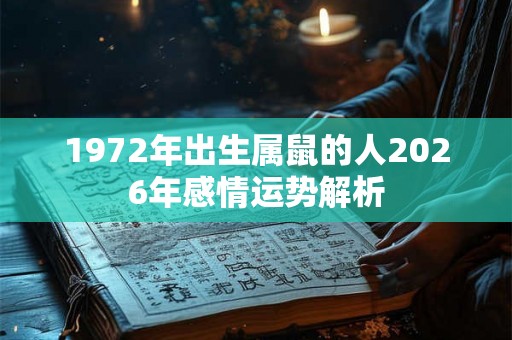 1972年出生属鼠的人2026年感情运势解析
