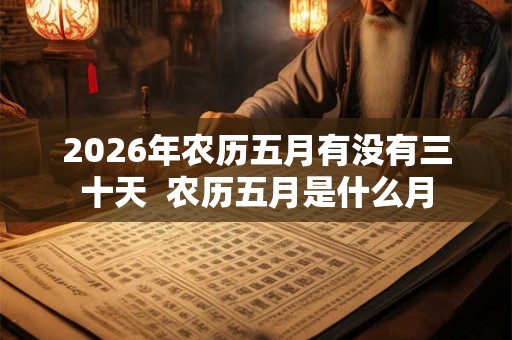 2026年农历五月有没有三十天  农历五月是什么月