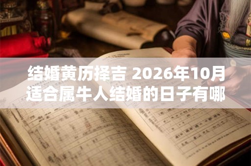 结婚黄历择吉 2026年10月适合属牛人结婚的日子有哪些