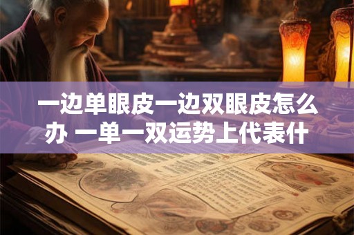 一边单眼皮一边双眼皮怎么办 一单一双运势上代表什么