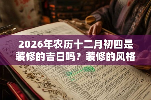 2026年农历十二月初四是装修的吉日吗？装修的风格有哪些？