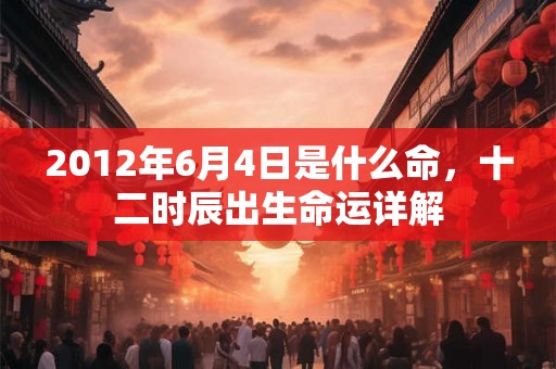 2012年6月4日是什么命，十二时辰出生命运详解