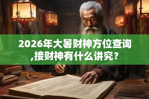 2026年大暑财神方位查询,接财神有什么讲究？