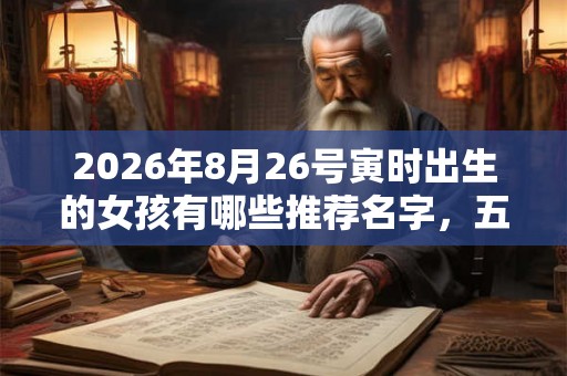 2026年8月26号寅时出生的女孩有哪些推荐名字，五行属什么