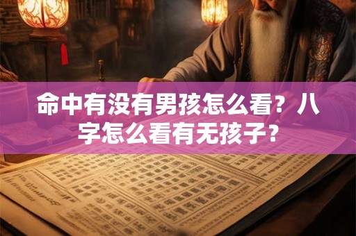 命中有没有男孩怎么看？八字怎么看有无孩子？