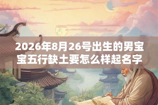 2026年8月26号出生的男宝宝五行缺土要怎么样起名字