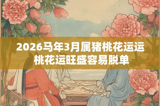 2026马年3月属猪桃花运运 桃花运旺盛容易脱单