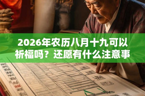 2026年农历八月十九可以祈福吗？还愿有什么注意事项？