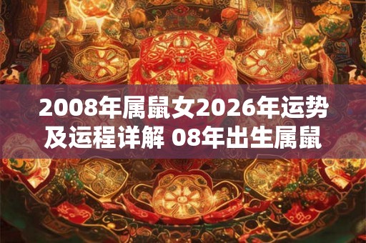 2008年属鼠女2026年运势及运程详解 08年出生属鼠人2026全年每月运势女性