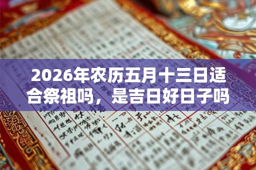 2026年农历五月十三日适合祭祖吗，是吉日好日子吗？