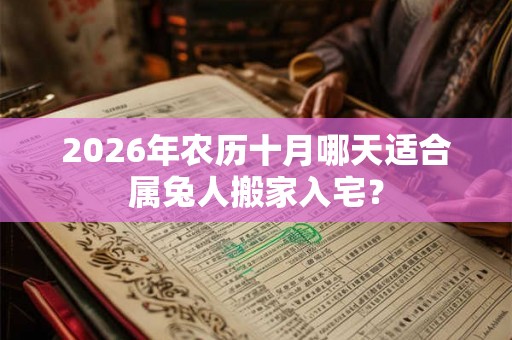 2026年农历十月哪天适合属兔人搬家入宅？