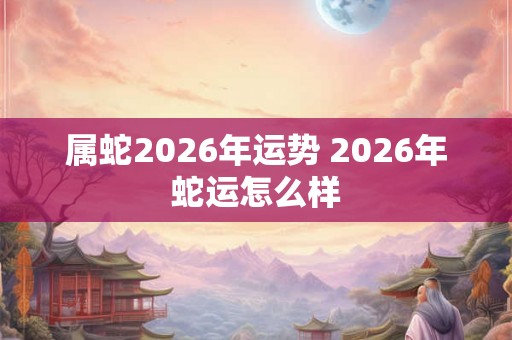 属蛇2026年运势 2026年蛇运怎么样