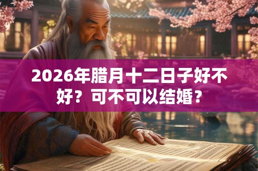 2026年腊月十二日子好不好?可不可以结婚? 2026年腊月十二日子好不好?可不可以结婚?