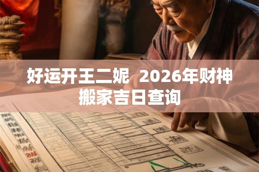 好运开王二妮  2026年财神搬家吉日查询