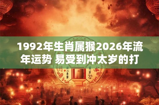 1992年生肖属猴2026年流年运势 易受到冲太岁的打击